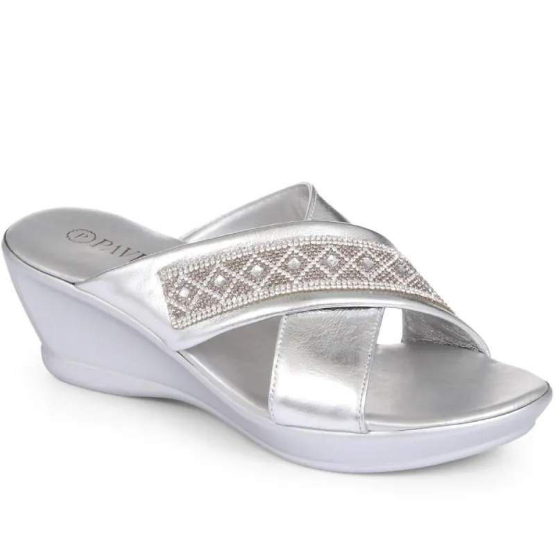 Wide Fit Wedge Mule Sandals - KIKKA29004 / 314 197 sold by Shoe-Shop
