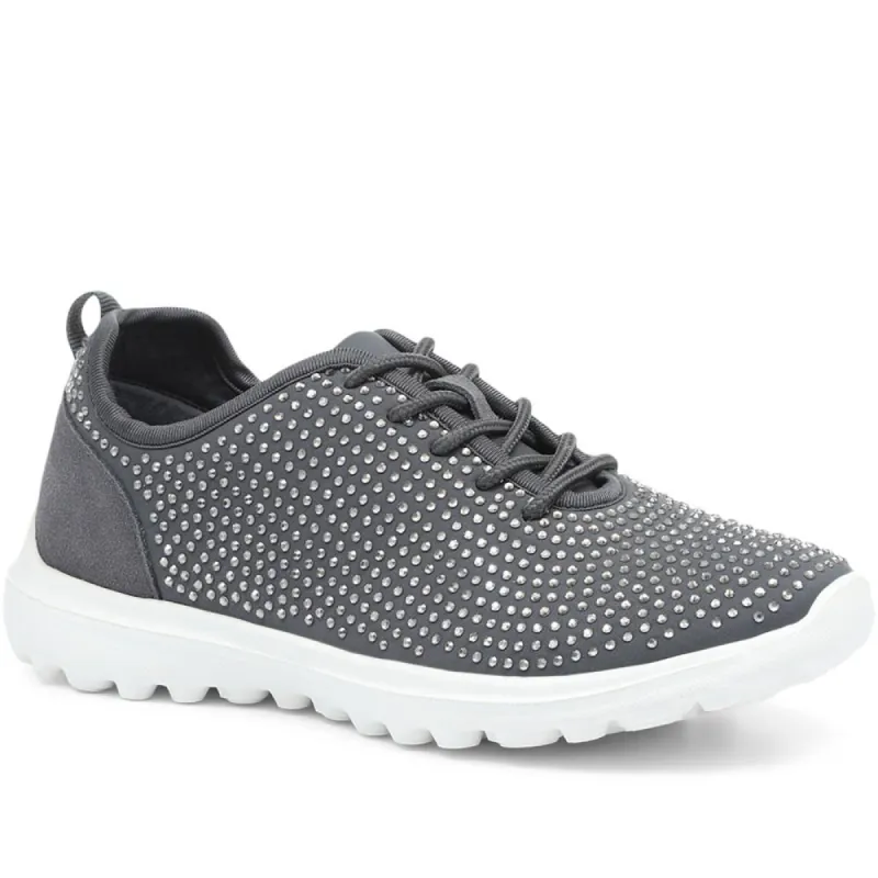 Embellished Lace-Up Trainer - BRK31053 / 317 889 sold by Shoe-Shop