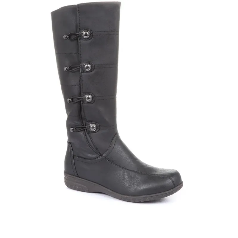 Wide Fit Calf Boots - WBINS2012 / 302 188 sold by Shoe-Shop