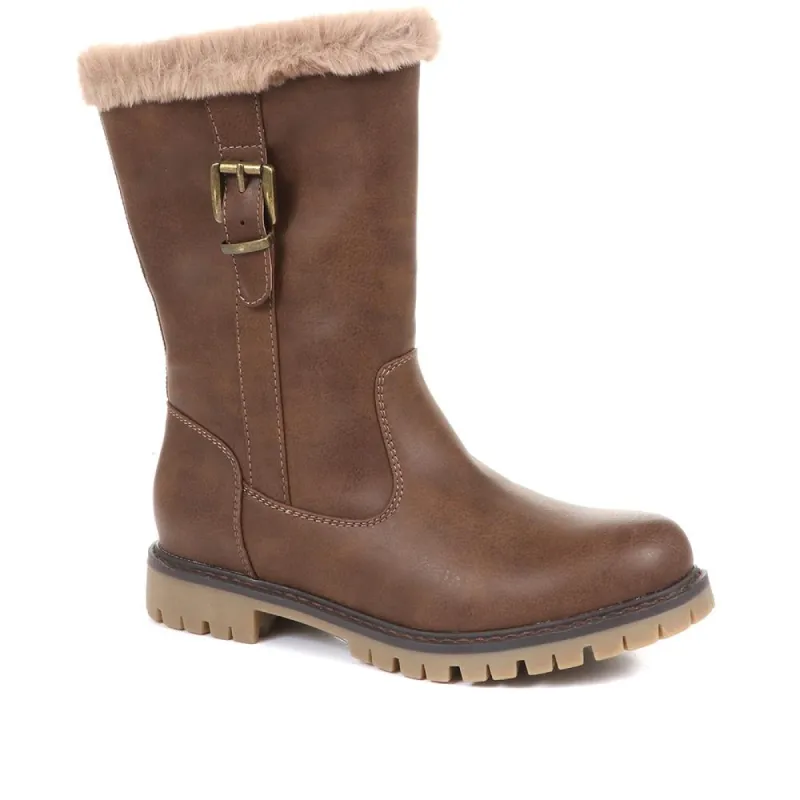 Faux Fur Topped Boots - WBINS34099 / 320 654 made by Shoe-Shop