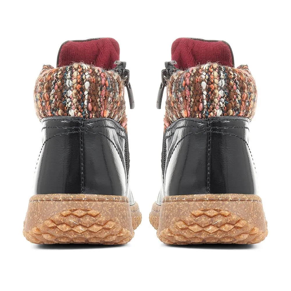 Knitted Cuff Hiker Ankle Boot - HAK34026 / 321 192 sold by Shoe-Shop product image thumbnail 4