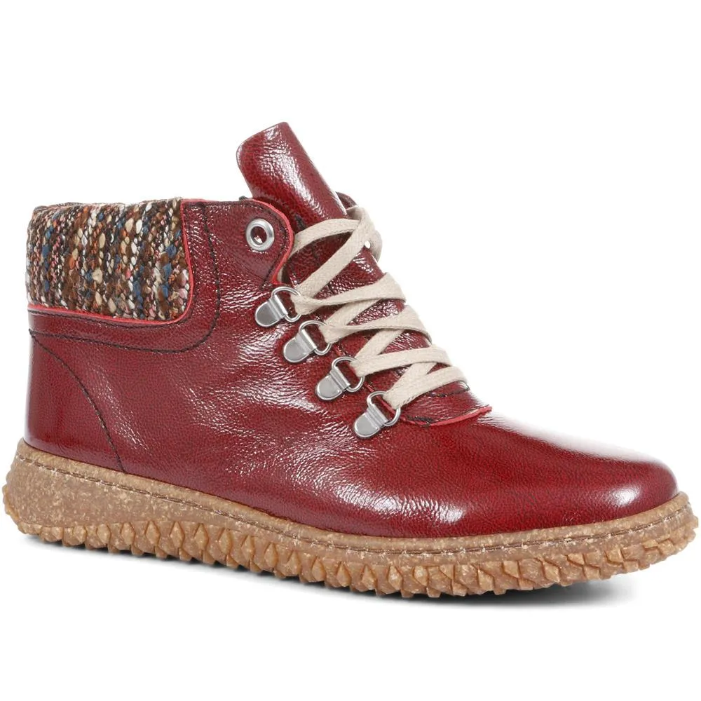 Knitted Cuff Hiker Ankle Boot - HAK34026 / 321 192 sold by Shoe-Shop