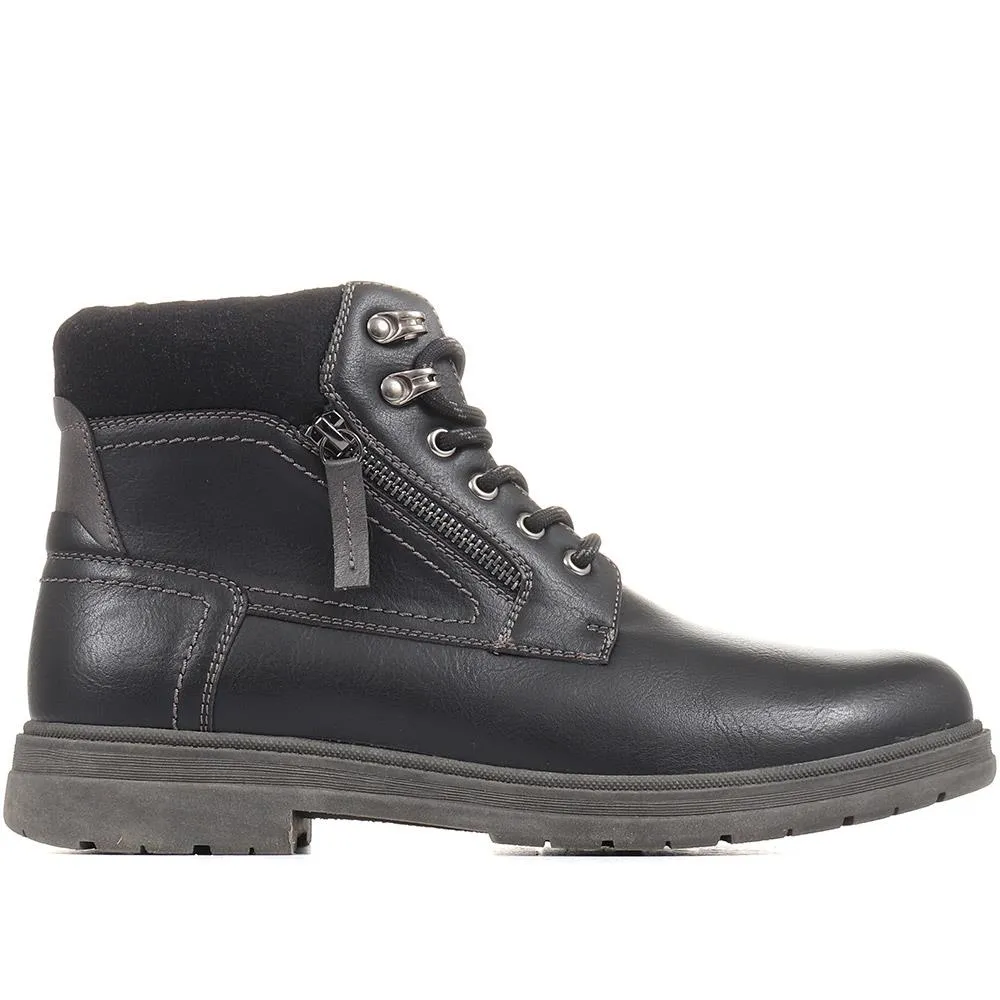 Wide Fit Lace-Up Ankle Boots - BORG36001 / 322 330 sold by Shoe-Shop product image thumbnail 3