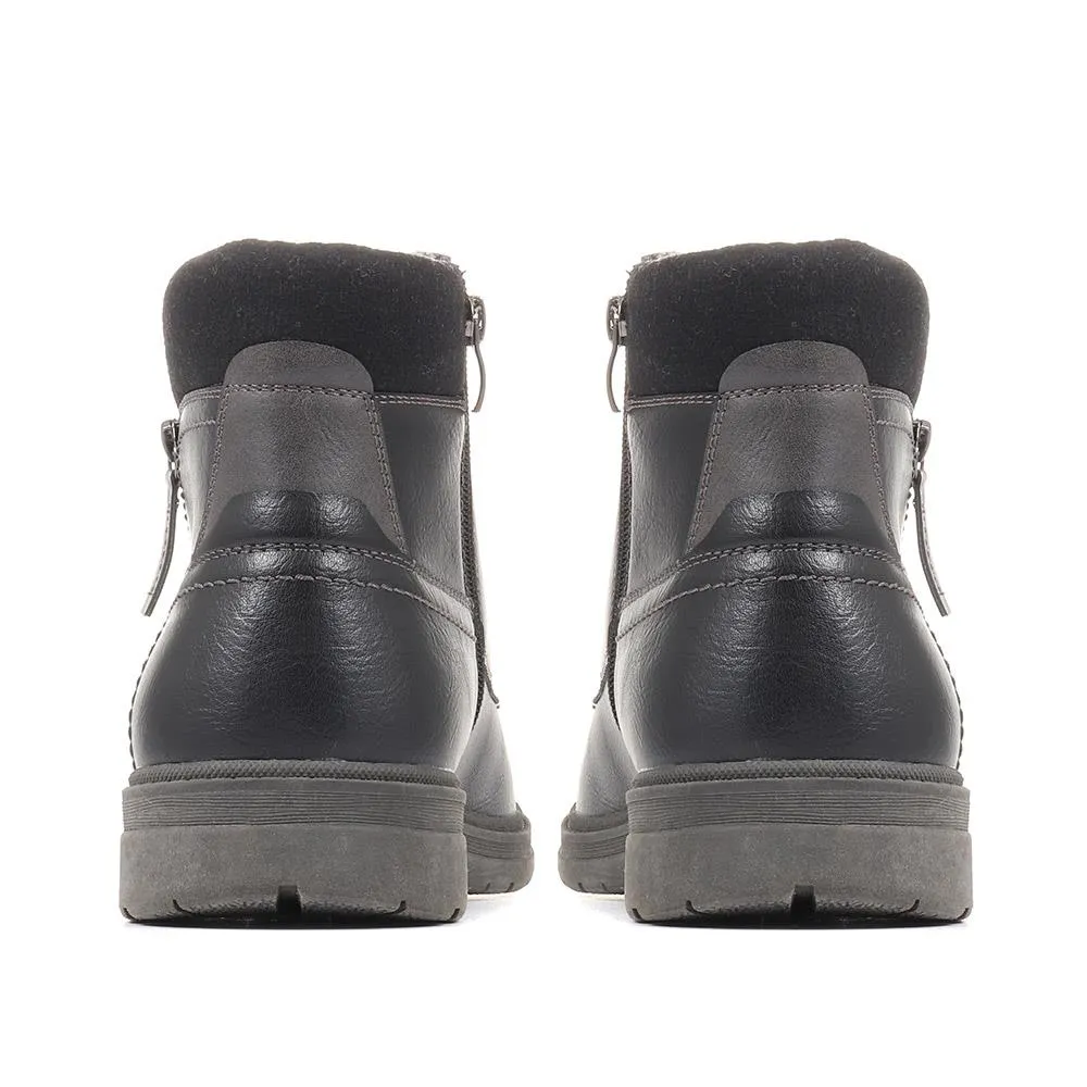 Wide Fit Lace-Up Ankle Boots - BORG36001 / 322 330 sold by Shoe-Shop product image thumbnail 4