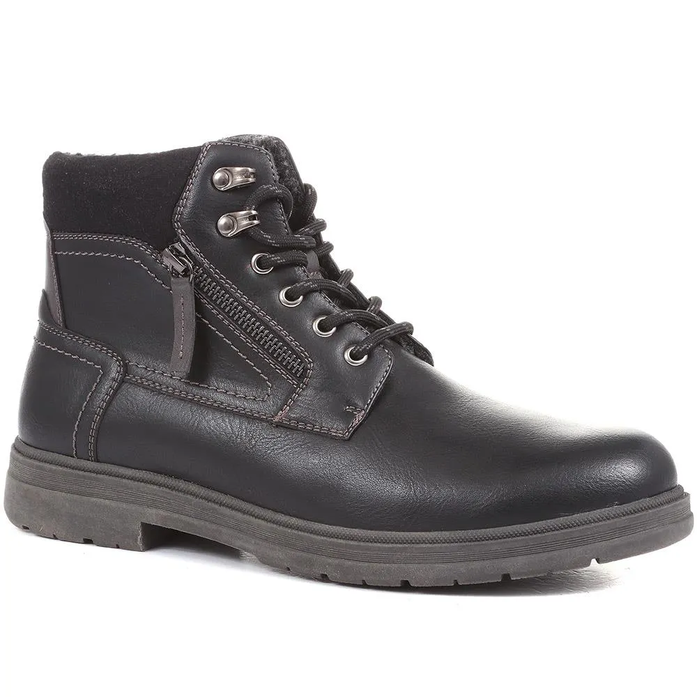 Wide Fit Lace-Up Ankle Boots - BORG36001 / 322 330 sold by Shoe-Shop product image thumbnail 2