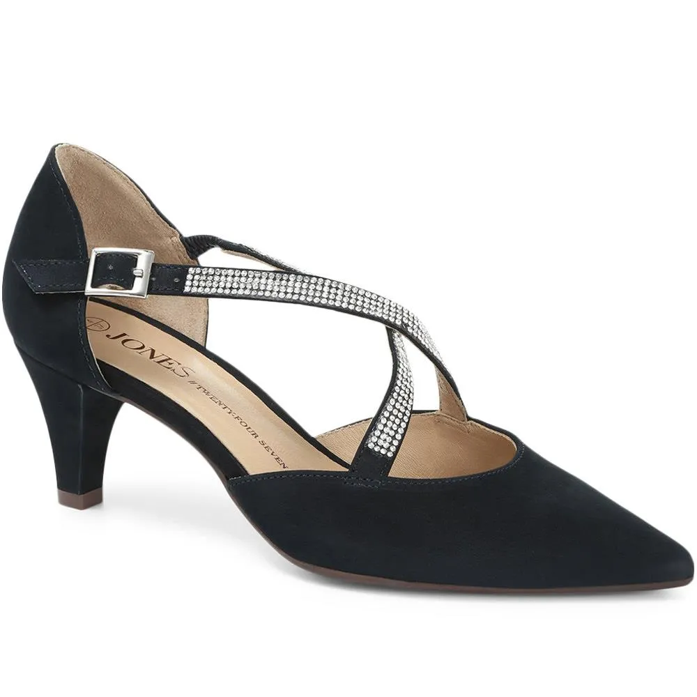 Embellished Mid-Heel Court Shoe - GLO30517 / 317 358 sold by Shoe-Shop