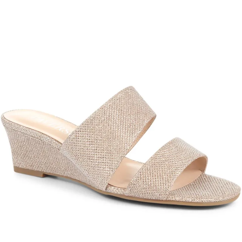 Wide Fit Wedge Mule Sandals - ALA31027 / 317 598 made by Shoe-Shop
