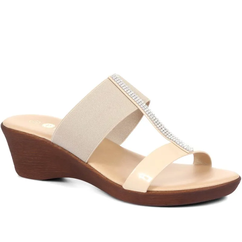 Embellished Wedge Mule Sandal - SAB33003 / 320 841 sold by Shoe-Shop