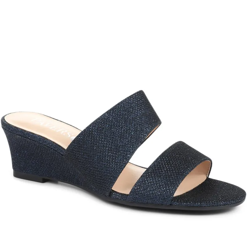 Wide Fit Wedge Mule Sandals - ALA31027 / 317 598 made by Shoe-Shop