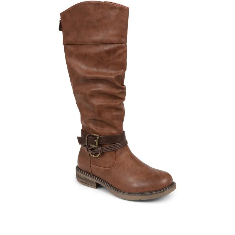 Buckle-Detailed Knee-High Boots - WBINS38070 / 324 380 sold by Shoe-Shop
