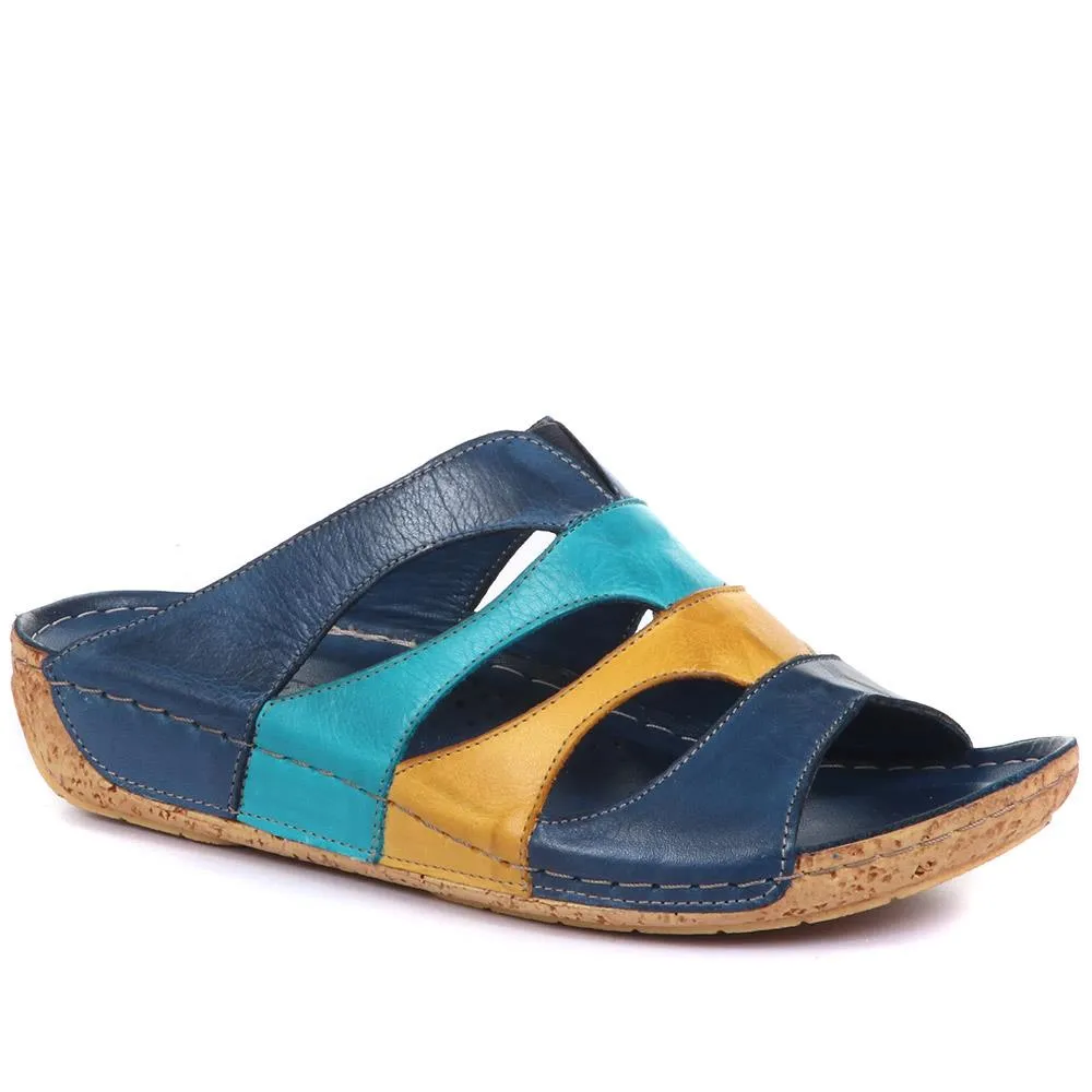 Leather Mule Wedge Sandal - KARY29010 / 315 352 sold by Shoe-Shop