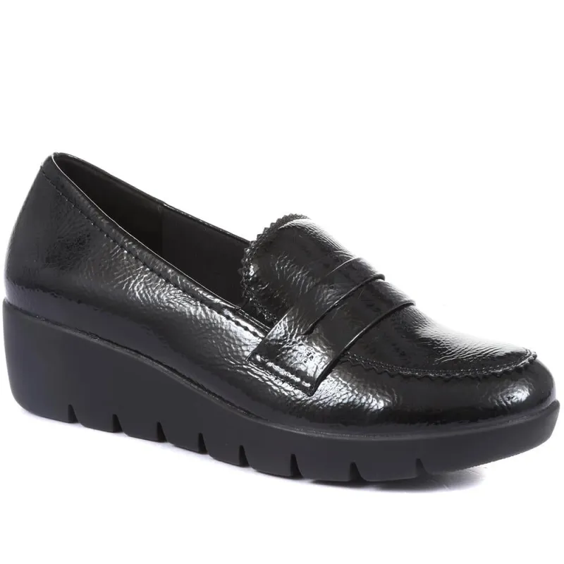 Classic Patent Wedge Loafers - WK34009 / 320 854 sold by Shoe-Shop