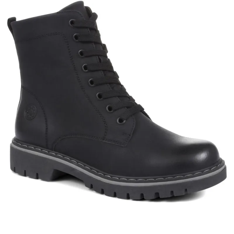 Wide Fit Lace-Up Ankle Boots - CENTR34019 / 320 386 sold by Shoe-Shop