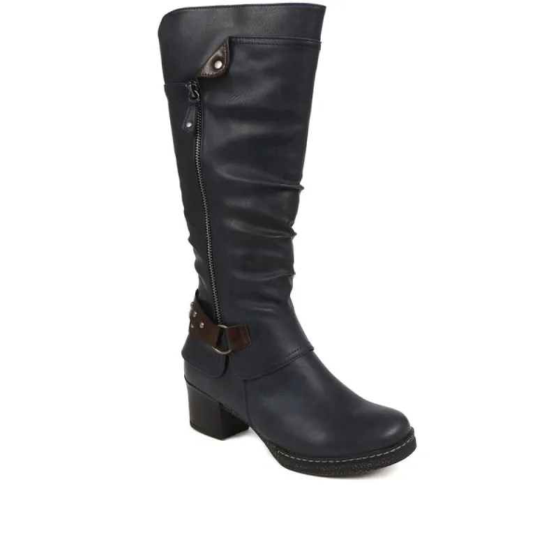 Block-Heeled Long Boots  - WOIL38051 / 324 748 sold by Shoe-Shop