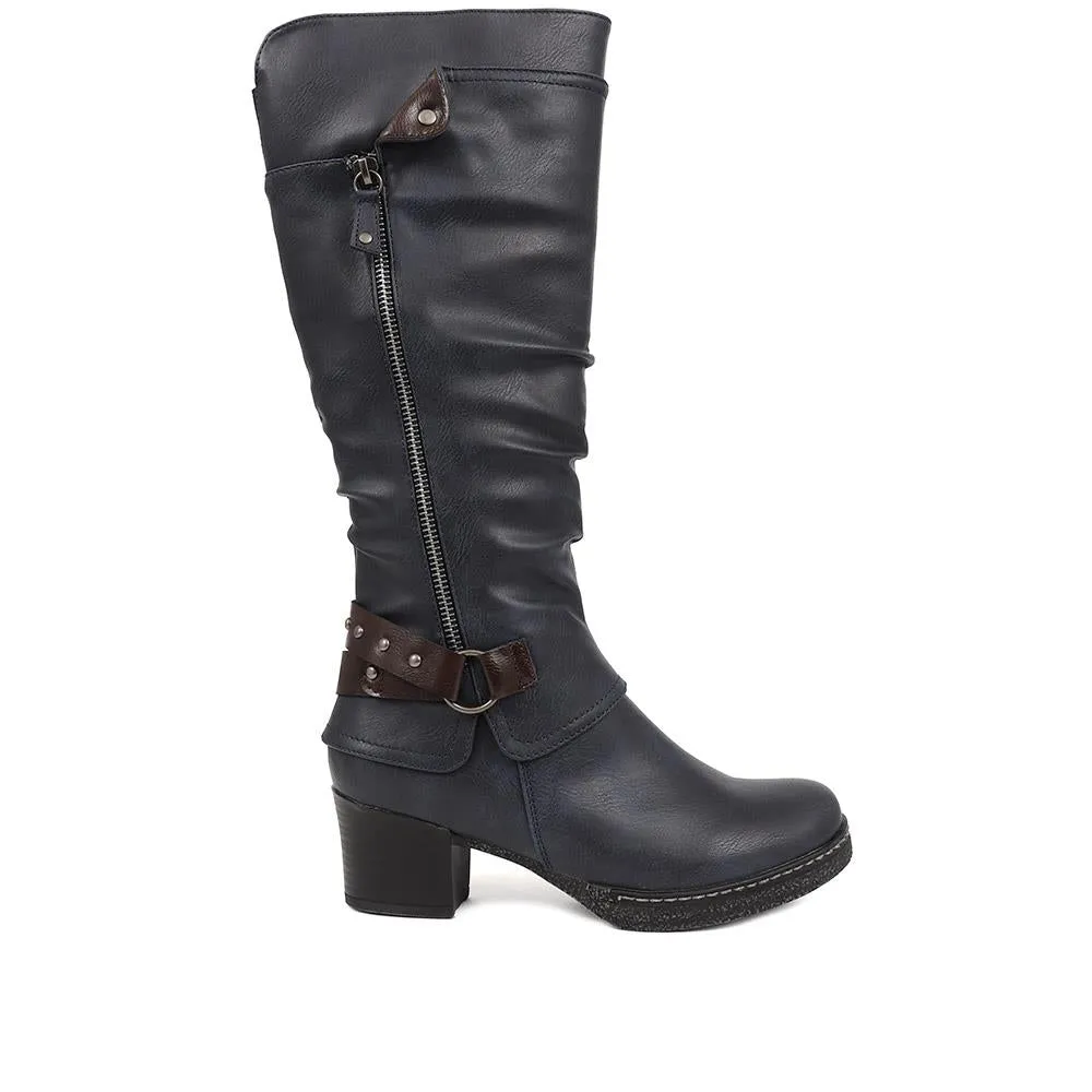 Block-Heeled Long Boots - WOIL38051 / 324 748 sold by Shoe-Shop product image thumbnail 2
