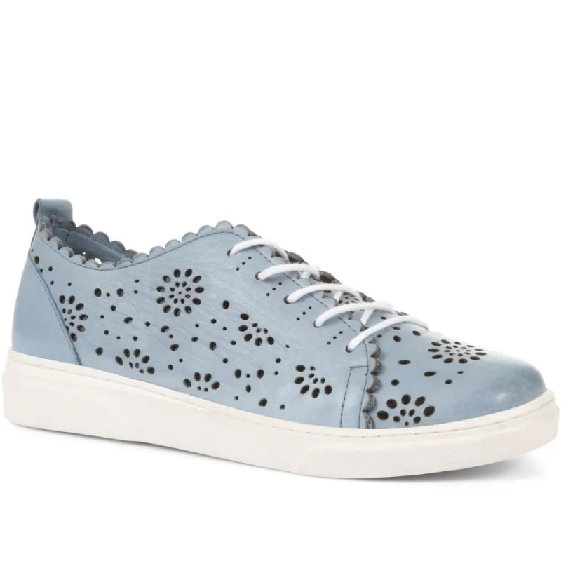 Scalloped Edge Lace-Up Trainers - BELAKMER35008 / 322 252 sold by Shoe-Shop