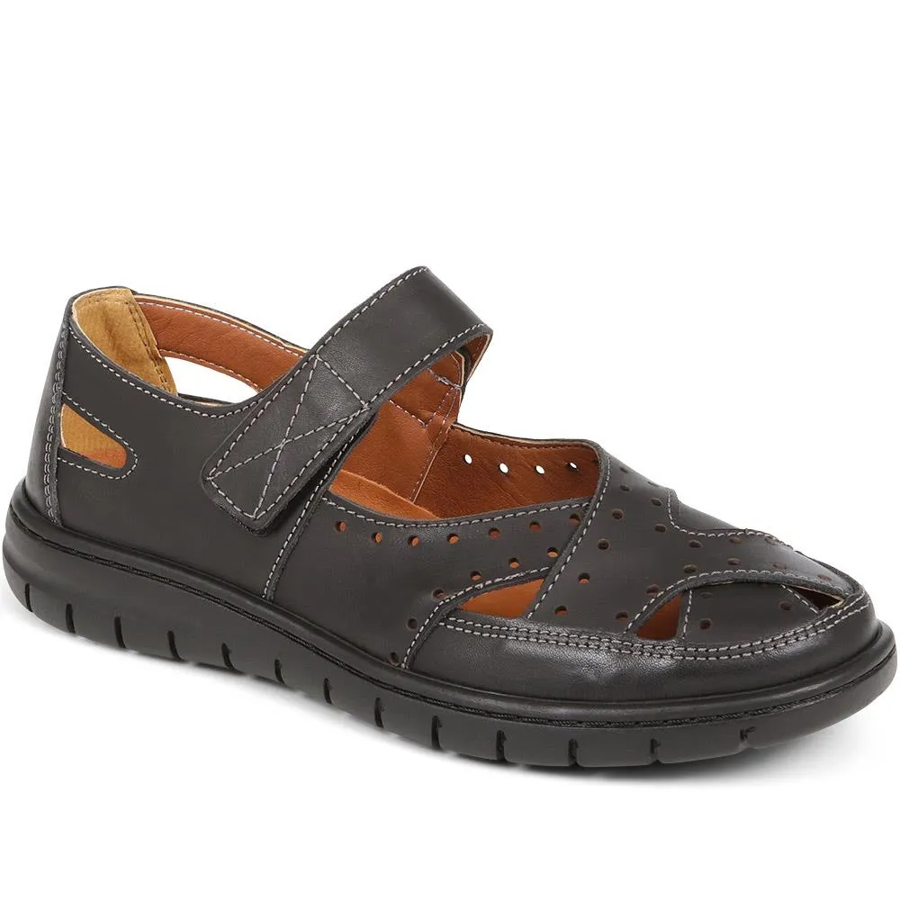 Extra Wide Fit Leather Sandals - KAMILAH / 324 045 sold by Shoe-Shop
