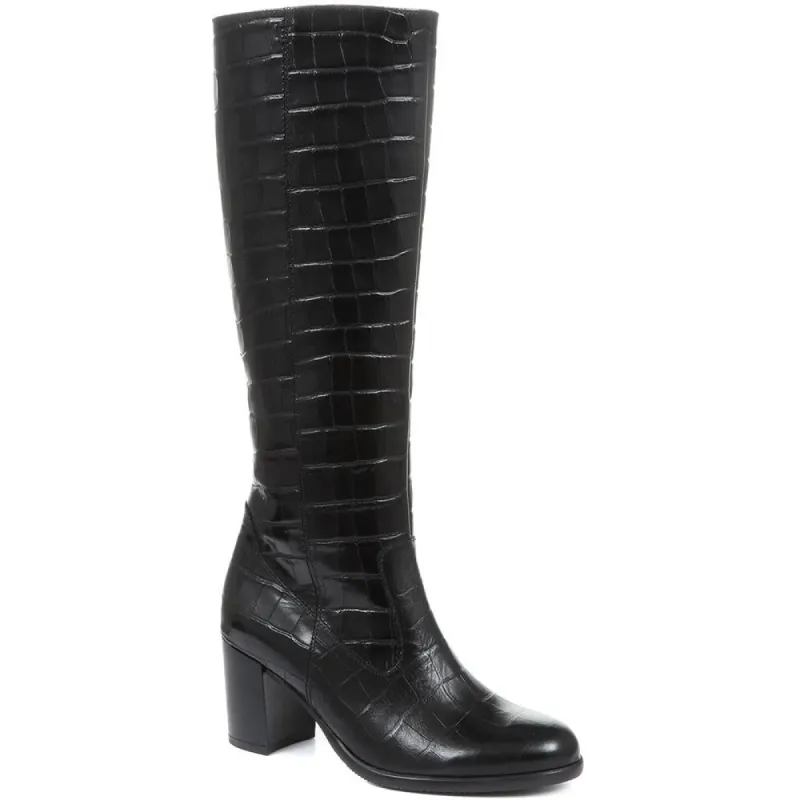 Lettie Slim Fit Leather Knee Boot - GAB30572 / 316 650 sold by Shoe-Shop