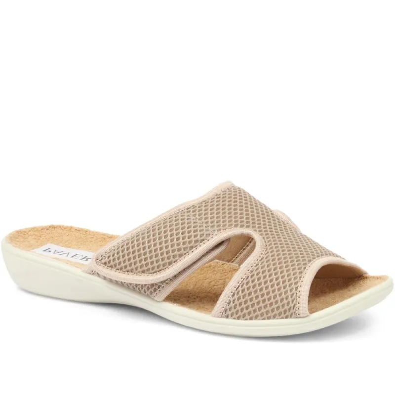 Wide Fit Touch-Fastening Slipper Mules - ADA31003 / 317 967 sold by Shoe-Shop