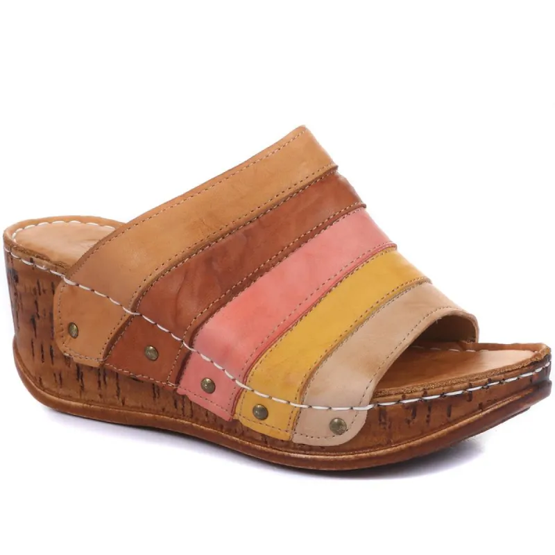 Leather Wedge Mule Sandals - CAY29001 / 315 110 sold by Shoe-Shop
