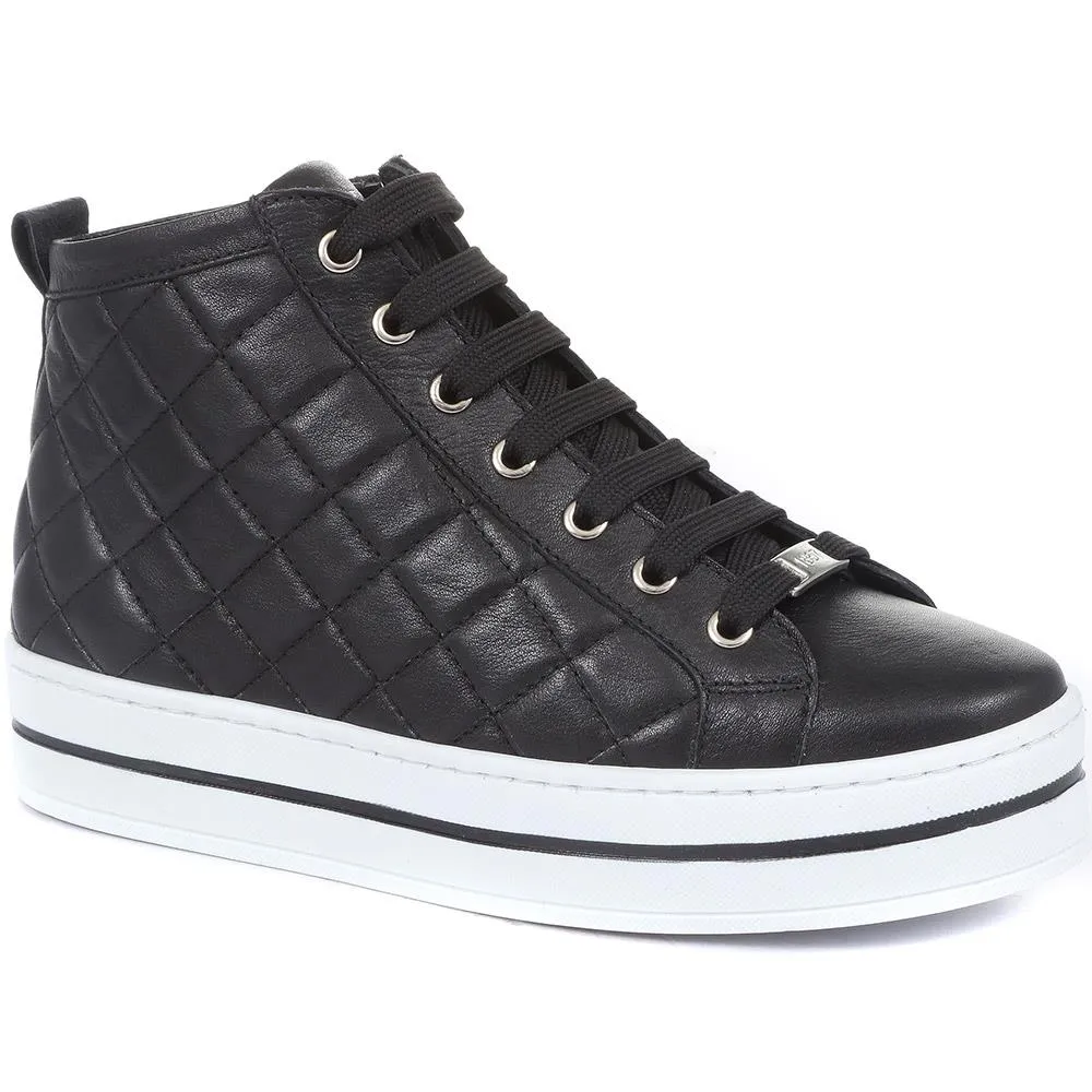 Elenore Leather Quilted Trainers - ELENORE / 321 307 sold by Shoe-Shop