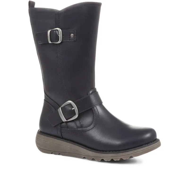 Wedge Heel Calf Boots - WBINS36104 / 322 733 sold by Shoe-Shop