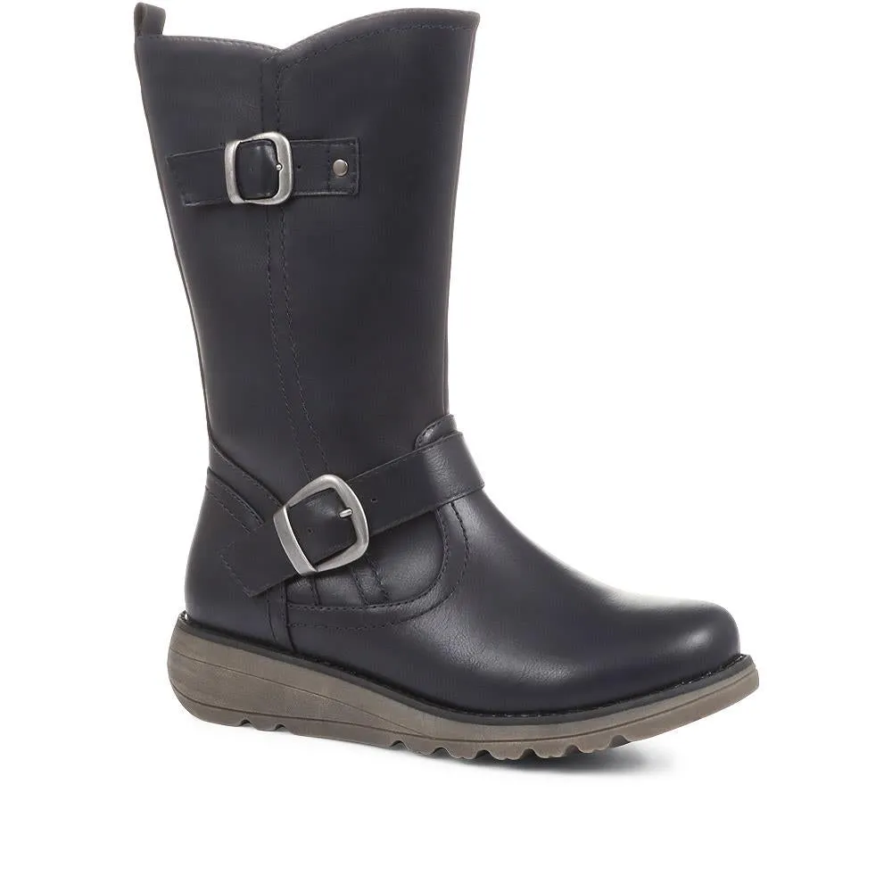 Wedge Heel Calf Boots - WBINS36104 / 322 733 sold by Shoe-Shop