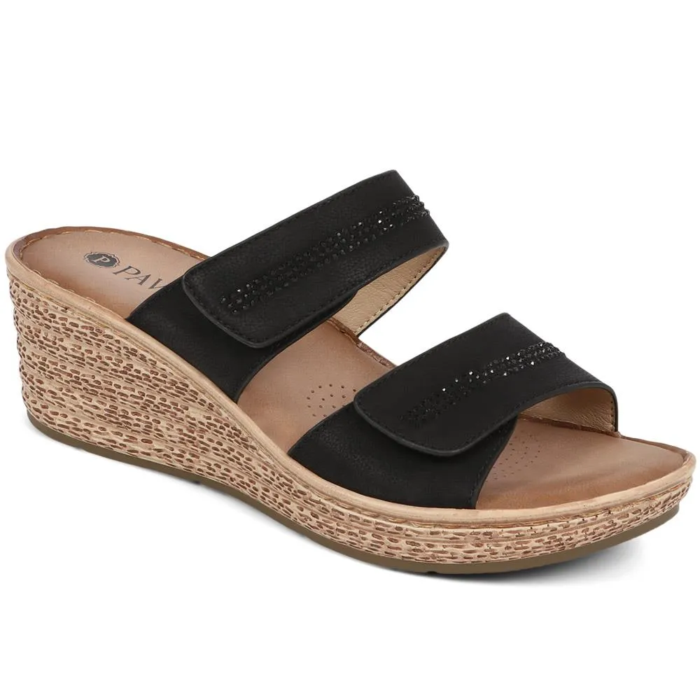 Touch-Fasten Wedge Mules - BAIZH39035 / 325 265 sold by Shoe-Shop