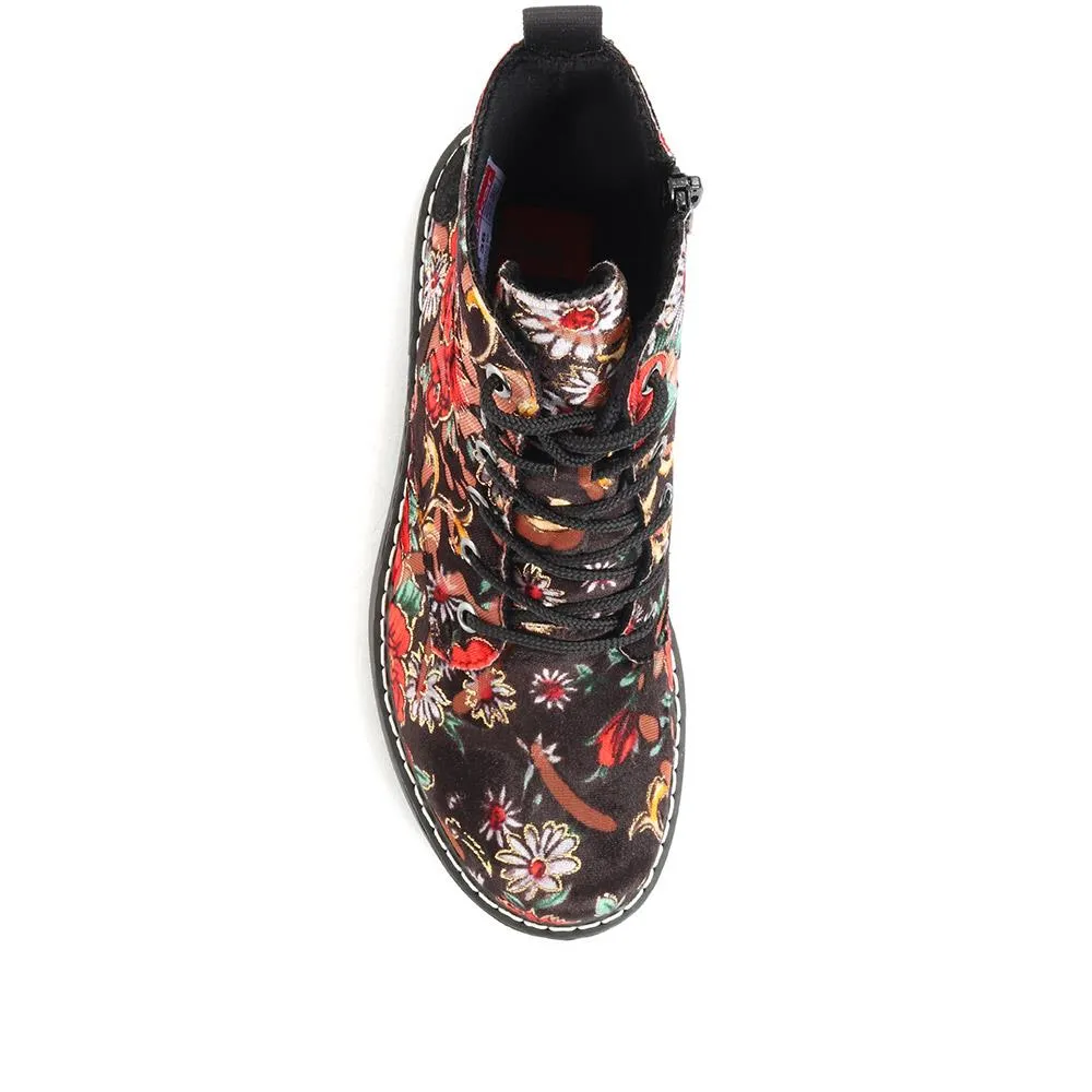 Floral Lace Up Boots - RKR34512 / 320 674 sold by Shoe-Shop product image thumbnail 5
