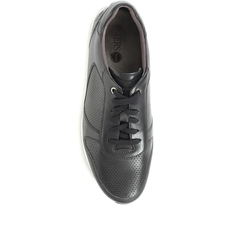 Wide Fit Leather Lace-Up Trainers - PARK35013 / 321 632 sold by Shoe-Shop product image thumbnail 5