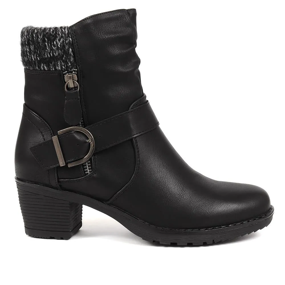 Fleece Trim Heeled Ankle Boots - WOIL38043 / 324 602 sold by Shoe-Shop product image thumbnail 2