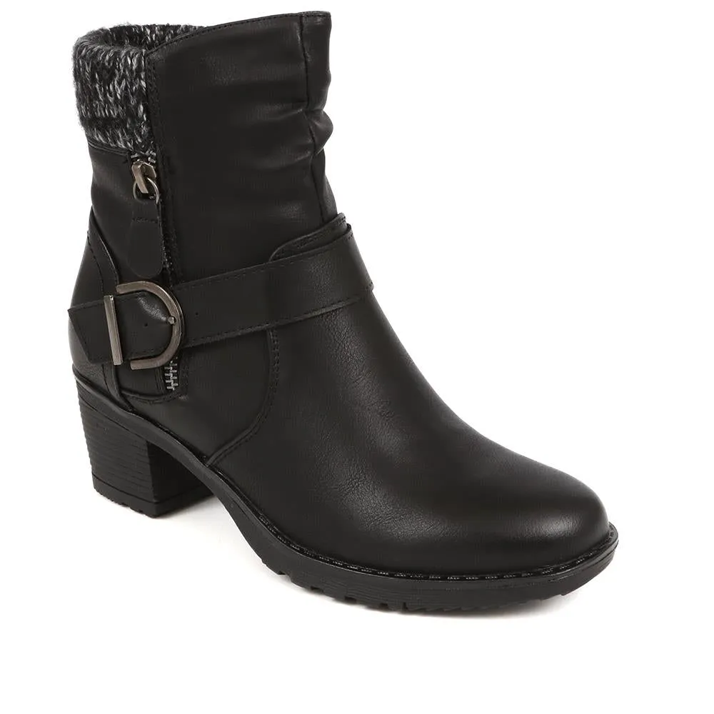 Fleece Trim Heeled Ankle Boots - WOIL38043 / 324 602 sold by Shoe-Shop