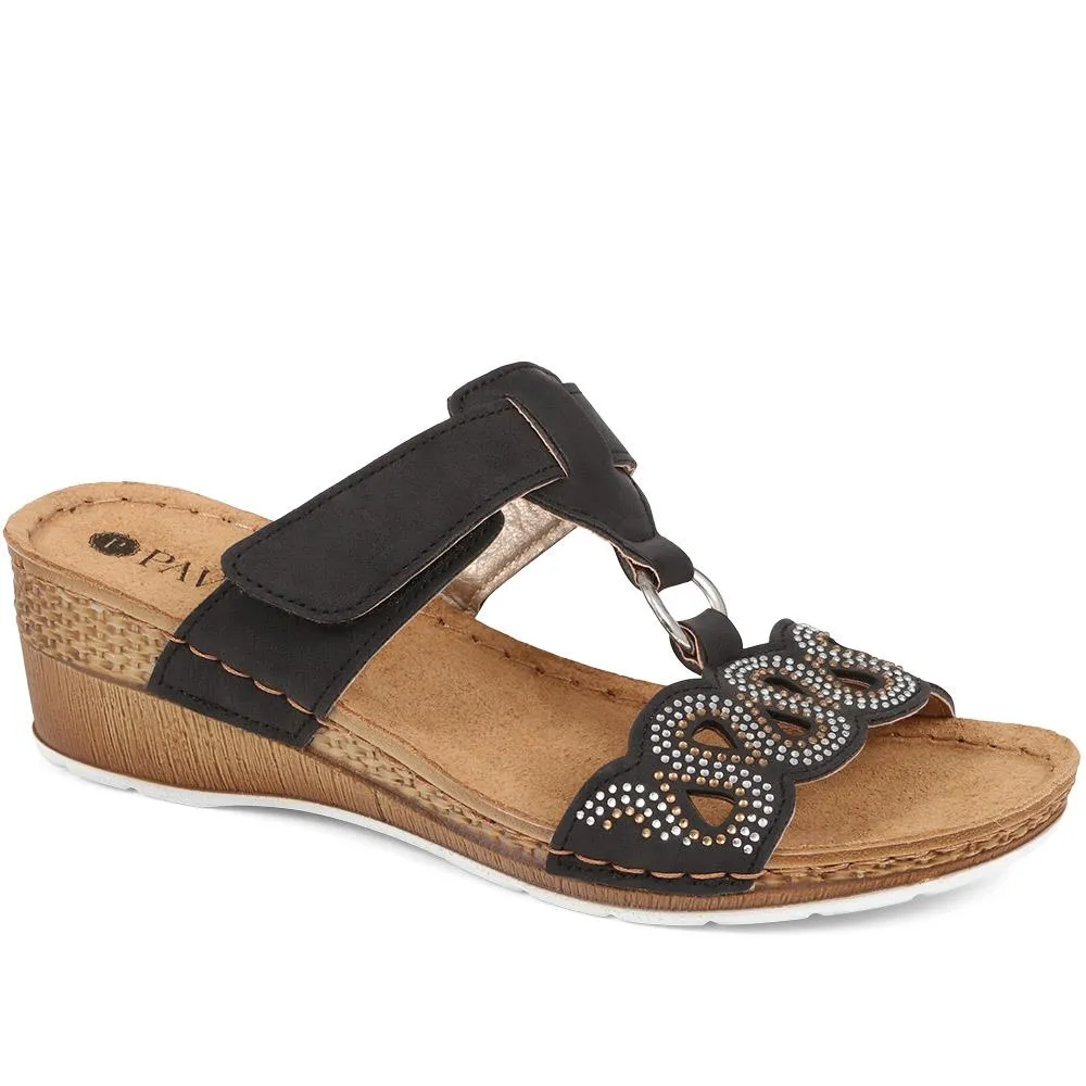 Swirl Embellishment Wedge Sandals - INB37027 / 323 594 sold by Shoe-Shop