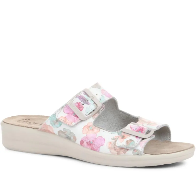 Dual Strap Slip-On Mule Sandals - FLY35035 / 321 248 sold by Shoe-Shop