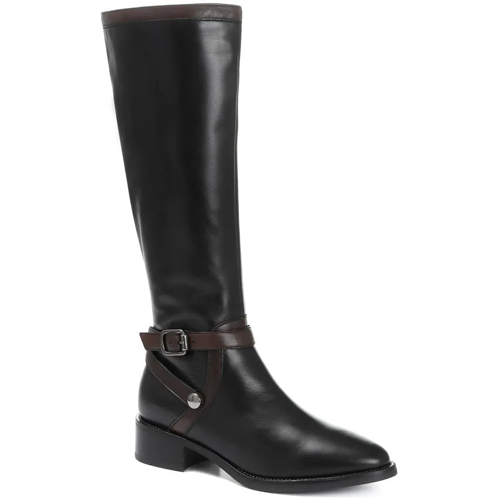 Leather Flat Pointed Riding Boot - CARM30520 / 316 579 sold by Shoe-Shop