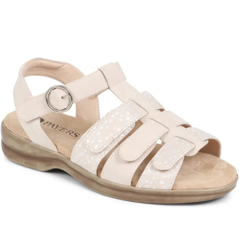 Extra Wide Fit Adjustable Buckle Sandals - BARELLA / 323 998 sold by Shoe-Shop