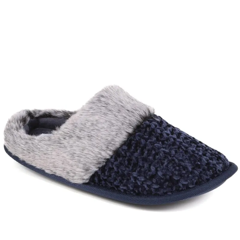 Faux Fur Lined Fleece Slippers - GALOP38001 / 324 485 sold by Shoe-Shop