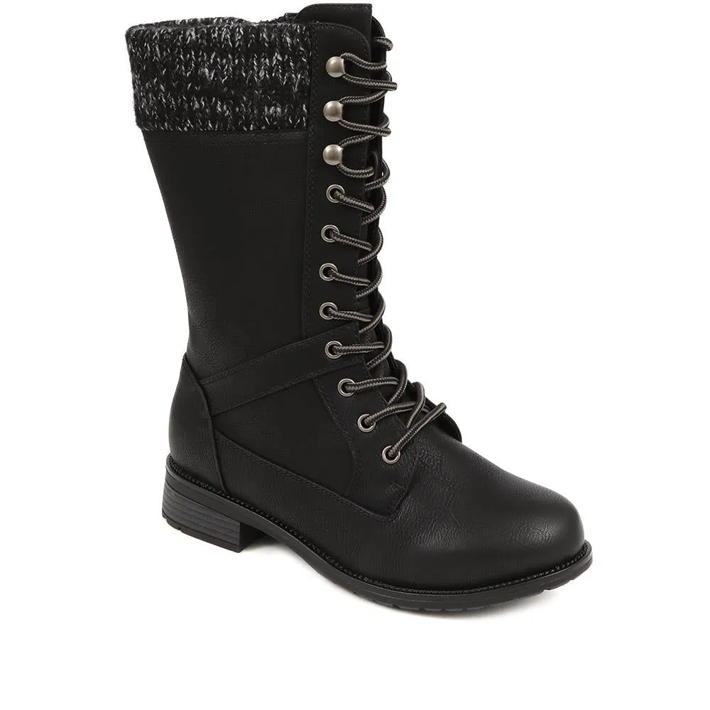 Lace Up Calf Boots - LYVIA / 324 949 sold by Shoe-Shop