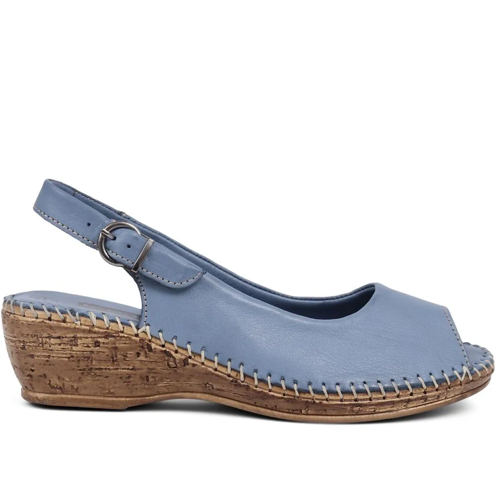 Leather Slingback Low Wedges - HAK39017 / 325 516 sold by Shoe-Shop product image thumbnail 4