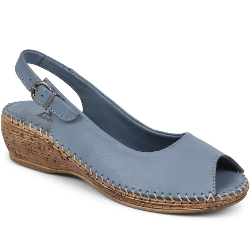 Leather Slingback Low Wedges  - HAK39017 / 325 516 sold by Shoe-Shop