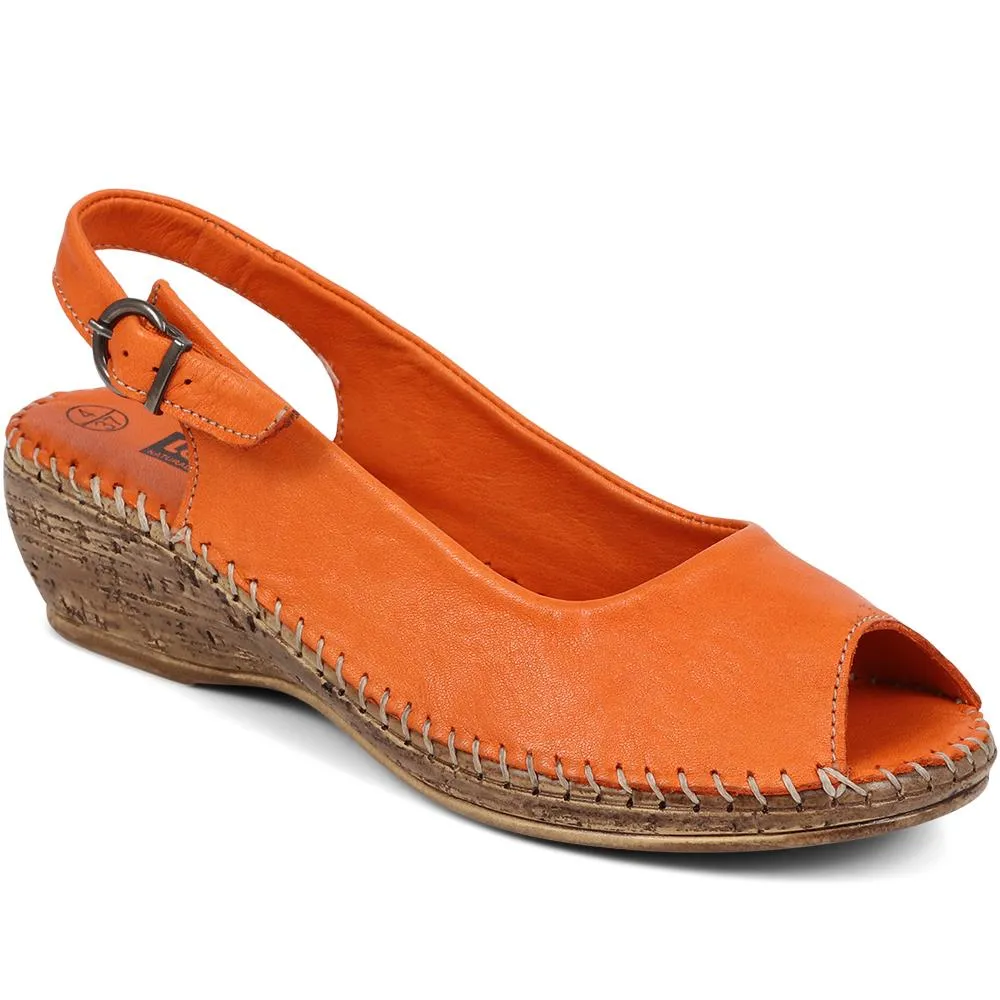 Leather Slingback Low Wedges - HAK39017 / 325 516 sold by Shoe-Shop product image thumbnail 3