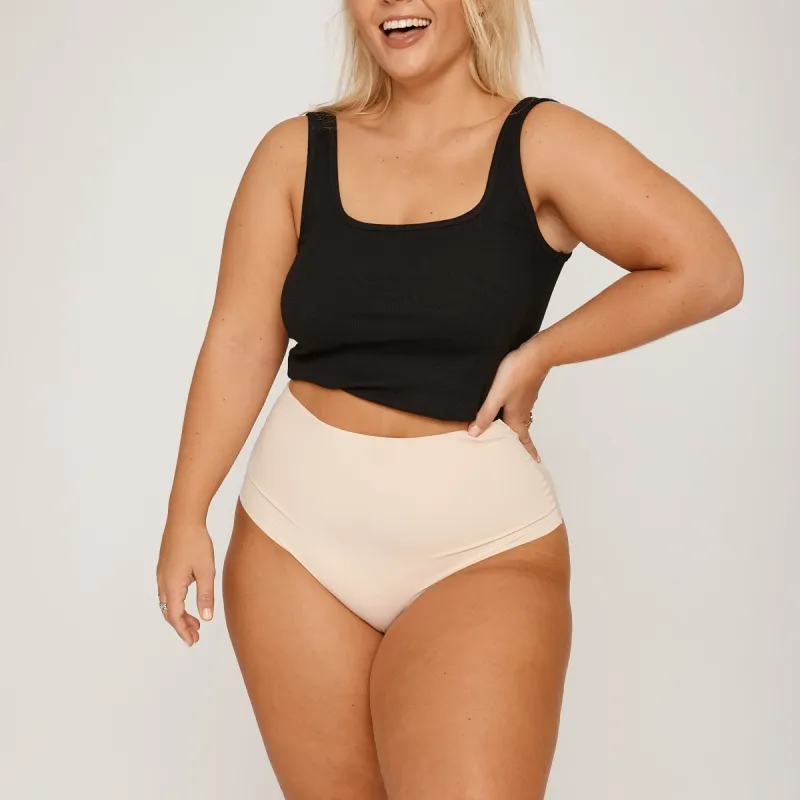 High-Rise Cheeky - Seamless Ultrasmooth - Buttermilk sold by Peach Underwear