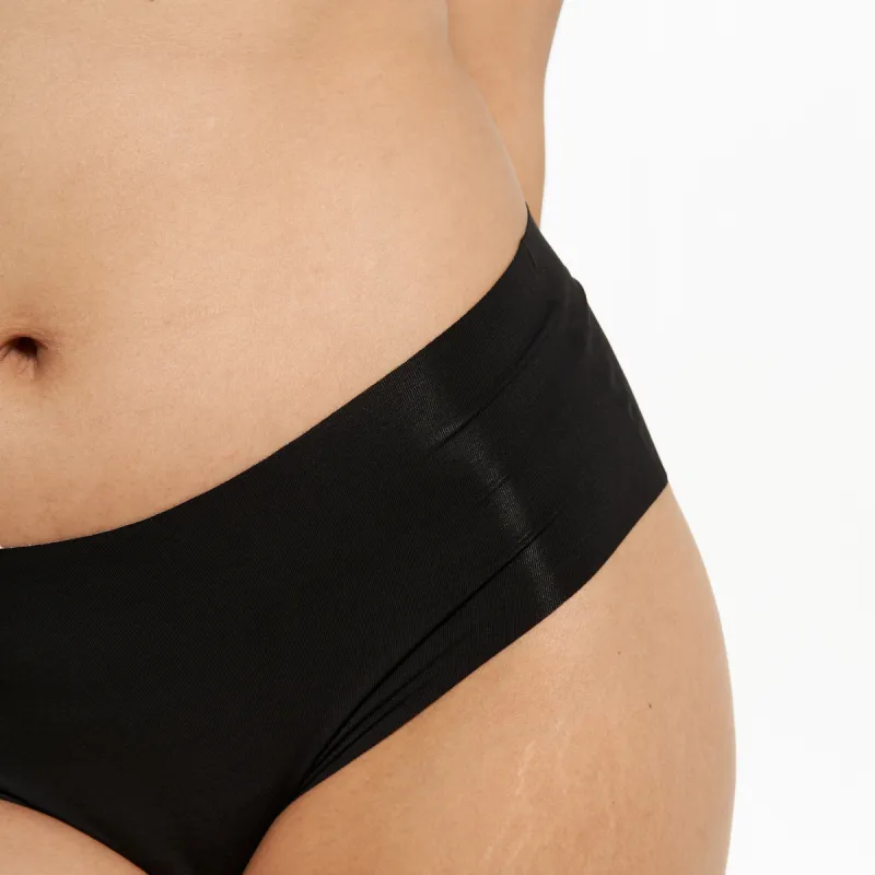 Mid-Rise Bikini - Seamless Eco - Black sold by Peach Underwear