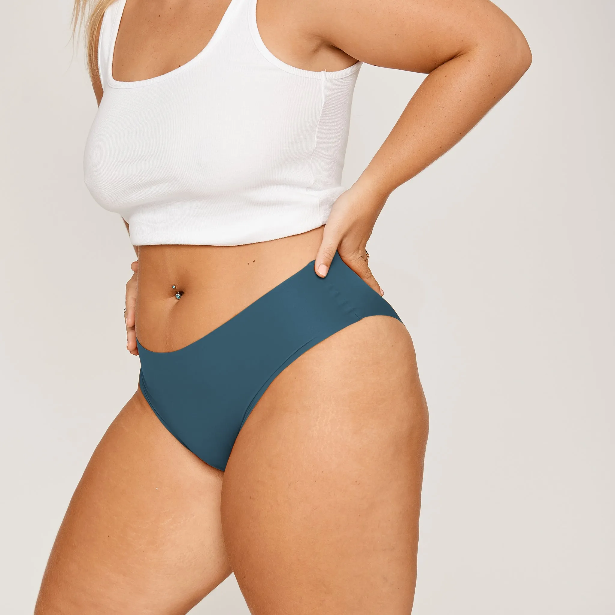 Mid-Rise Bikini Brief - Seamless Ultrasmooth - Neptune sold by Peach Underwear product image thumbnail 3