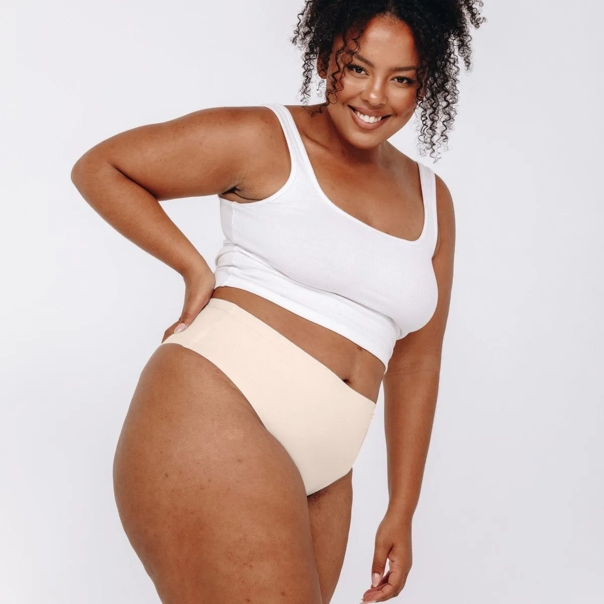 Mid-Rise Thong - Seamless Cotton - Vanilla sold by Peach Underwear product image thumbnail 5