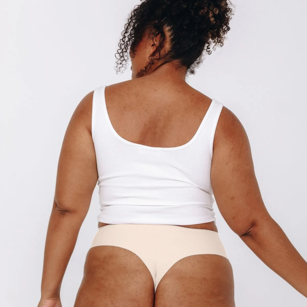 Mid-Rise Thong - Seamless Cotton - Vanilla sold by Peach Underwear product image thumbnail 3