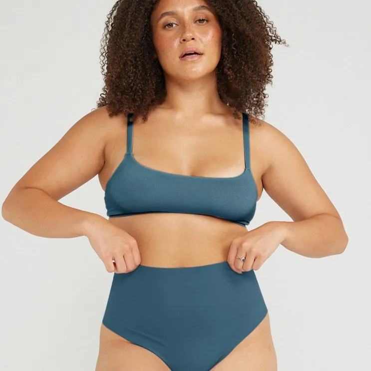 High-Rise Thong - Seamless Cotton - Neptune sold by Peach Underwear