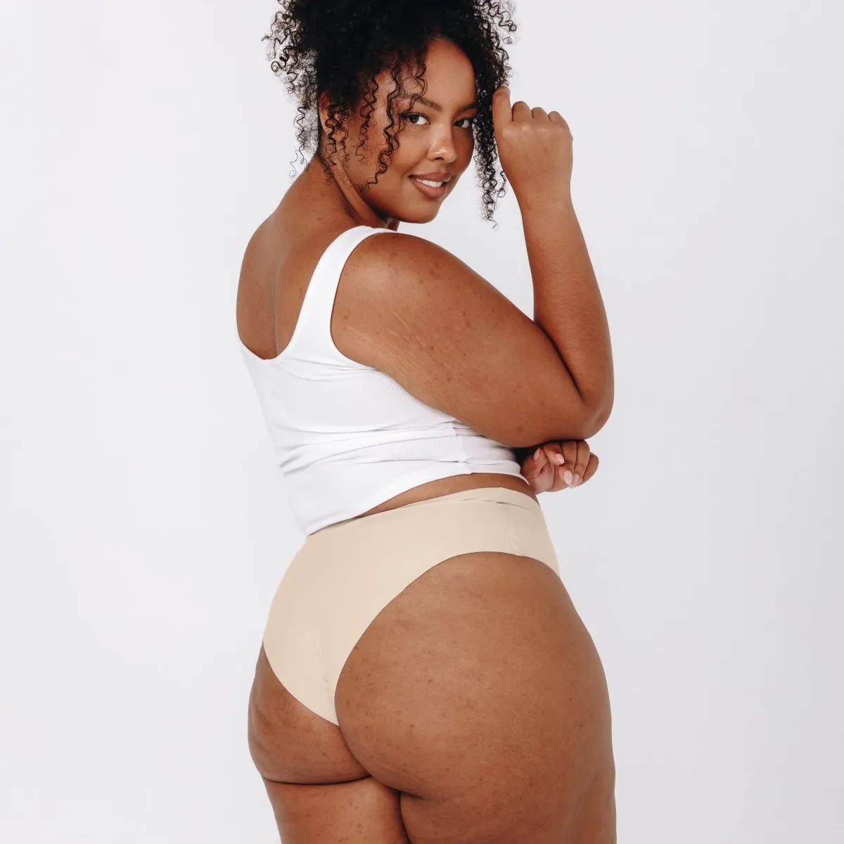 Mid-Rise Cheeky - Seamless Cotton - Buttermilk sold by Peach Underwear product image thumbnail 4