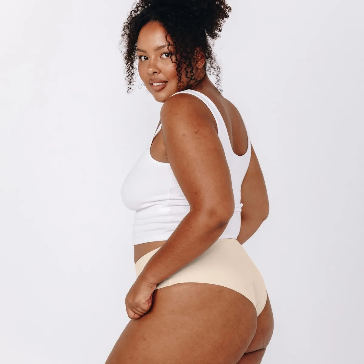 Mid-Rise Cheeky - Seamless Cotton - Buttermilk sold by Peach Underwear product image thumbnail 5