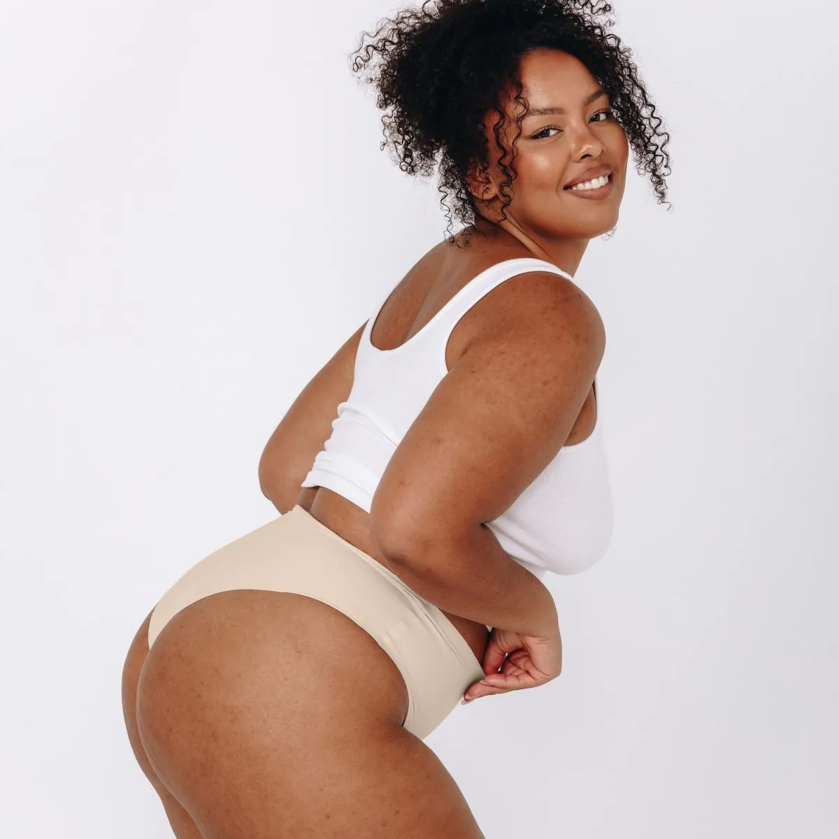 Mid-Rise Cheeky - Seamless Cotton - Buttermilk sold by Peach Underwear product image thumbnail 3
